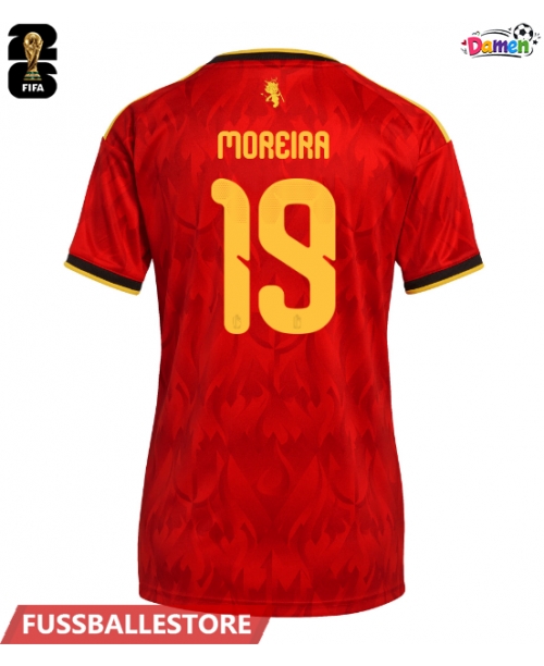 Günstige Belgien Diego Moreira #19 Heimtrikot Damen WM 2026 Kurzarm